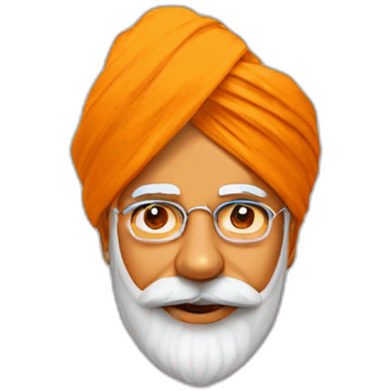 modi with saffron turban emoji