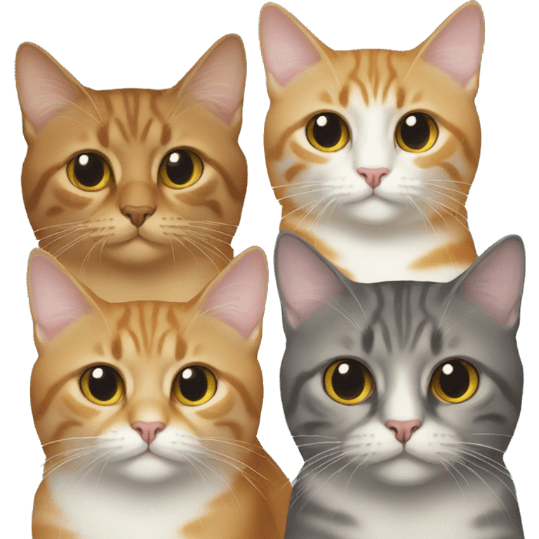 four cats looking really cool emoji