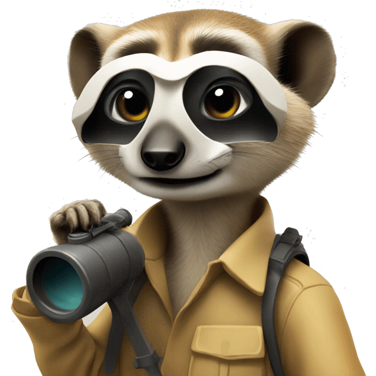 meerkat with 
two binoculars in his hand emoji