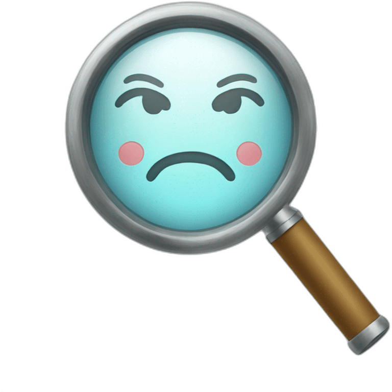 Magnifying glass that gives advice emoji