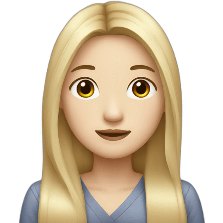 korean blond woman straight hair to shoulders long emoji