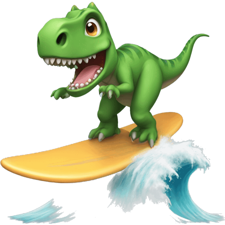 Dinosaur surfing  emoji