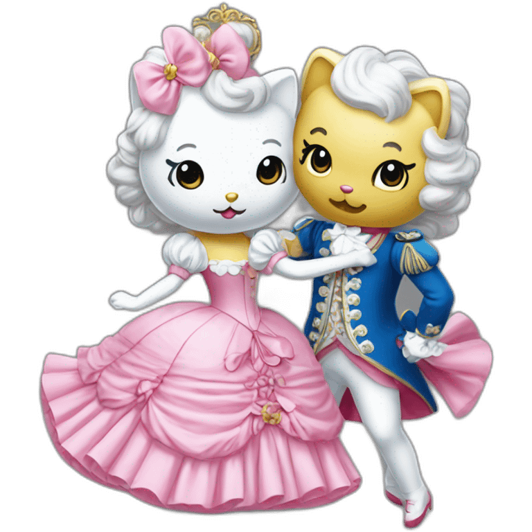 louis xv hello kitty dancing together emoji