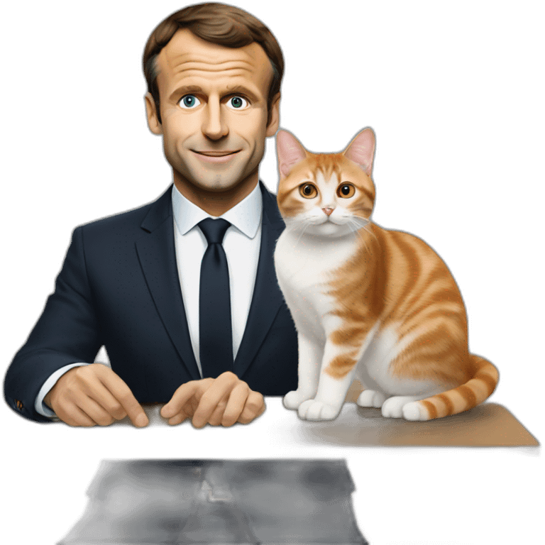 EMMANUEL MACRON ET SON CHAT  emoji