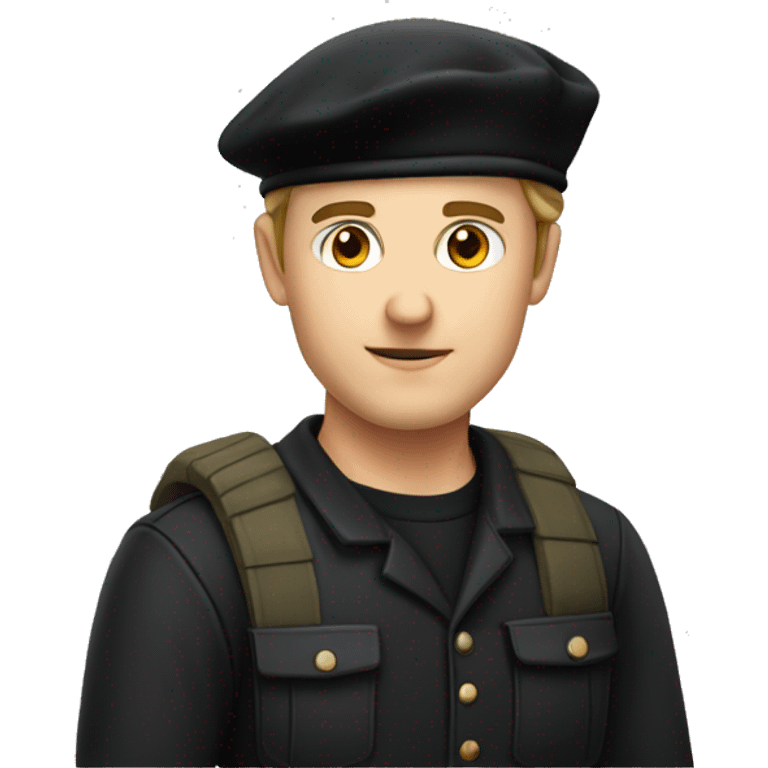 caucasian french man wearing a black beret  emoji