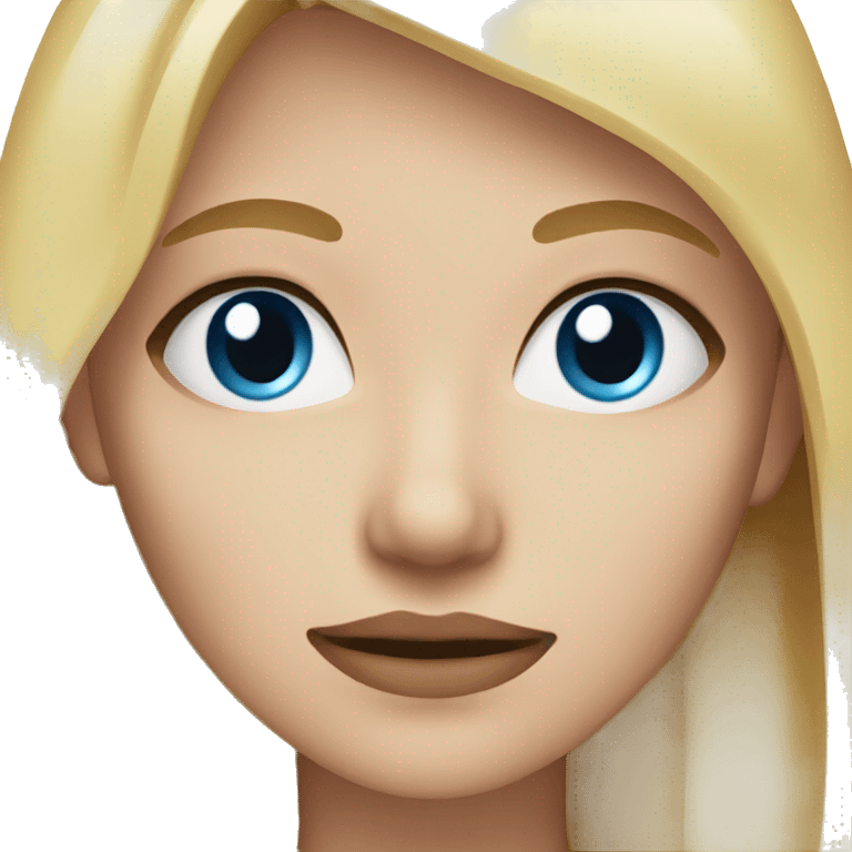 blond woman with blue eyes and a scar under one eyes emoji