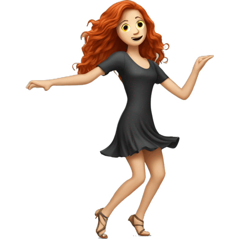 Adult long  haired red head dancing  emoji