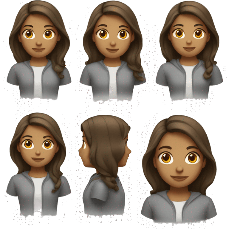 Girl with mid-length brown hair emoji