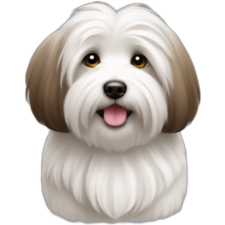 Coton de tulear avec oreille brune emoji