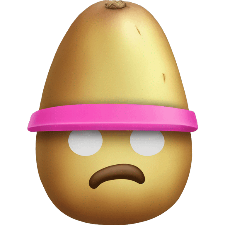 Long potatoe with pink helmet emoji