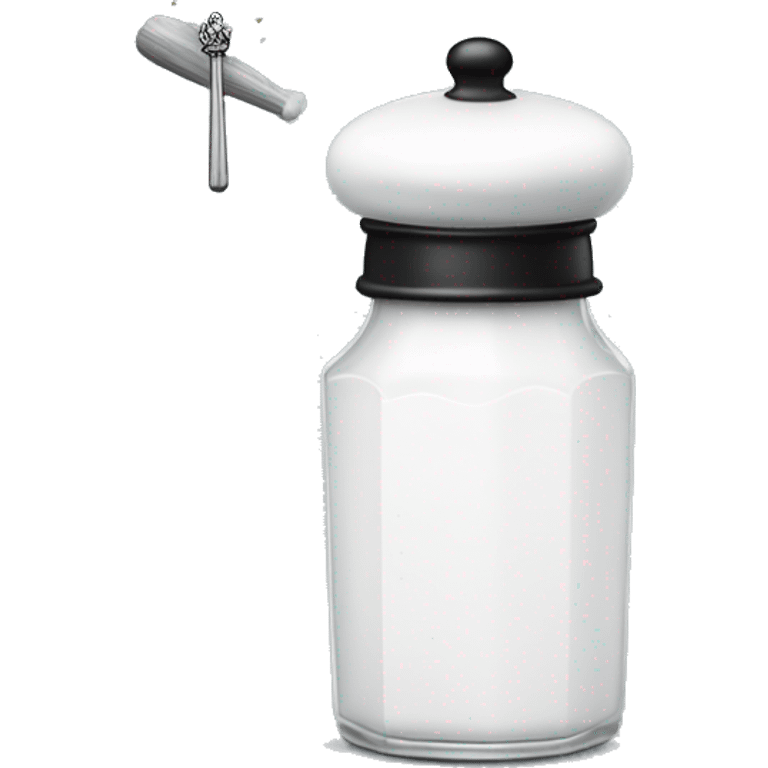 salt shaker with a black and white magic wand emoji