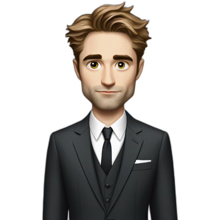 robert-pattinson cartoon wearing suit emoji