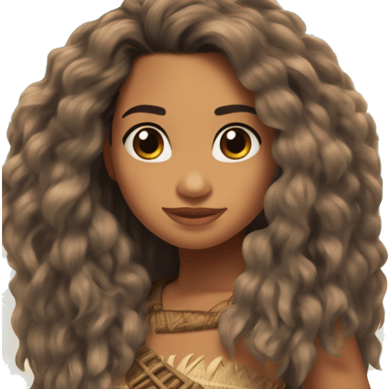 Moana con cabello suelto emoji