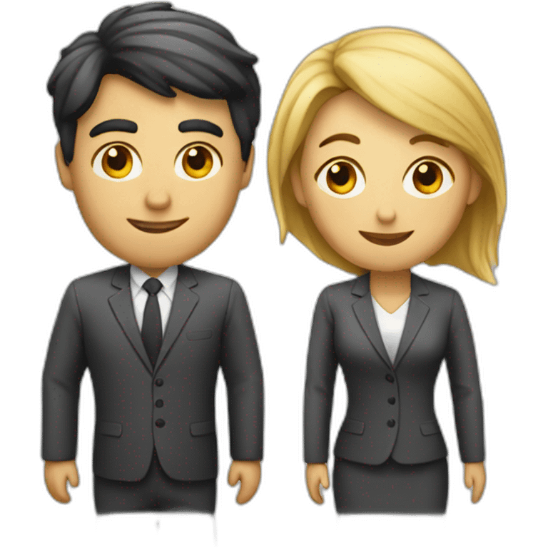 one men and one lady in  meeting  emoji