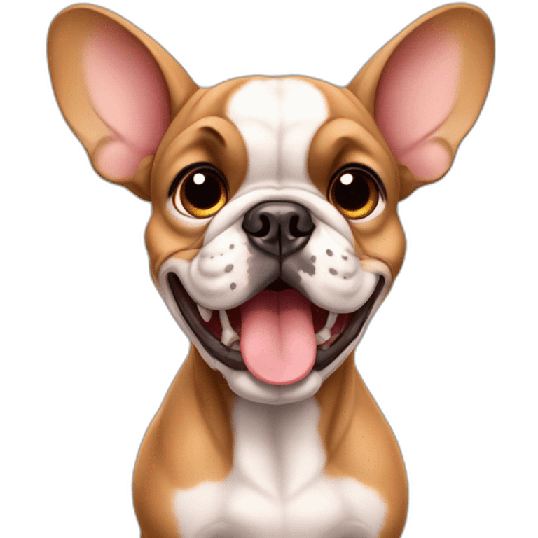 Fawn France-BullDog with big ears and big mouth emoji