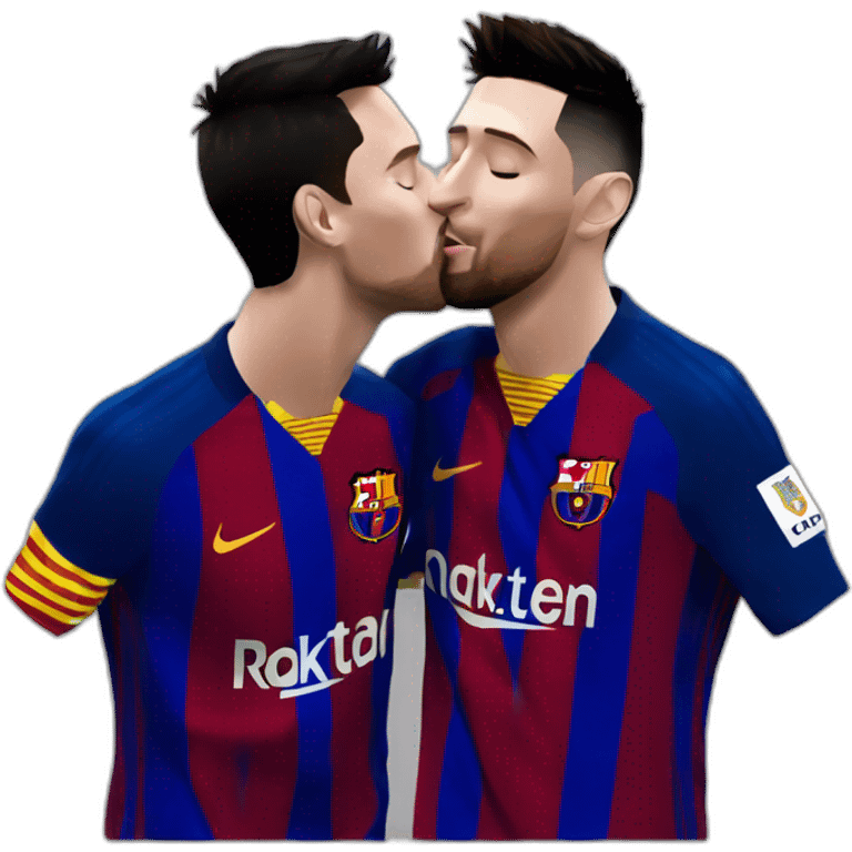 Messi kissing Ronaldo emoji