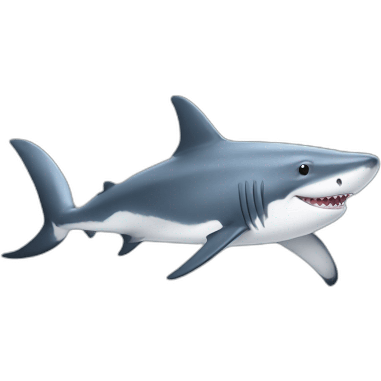 Dauphin sur un requin emoji