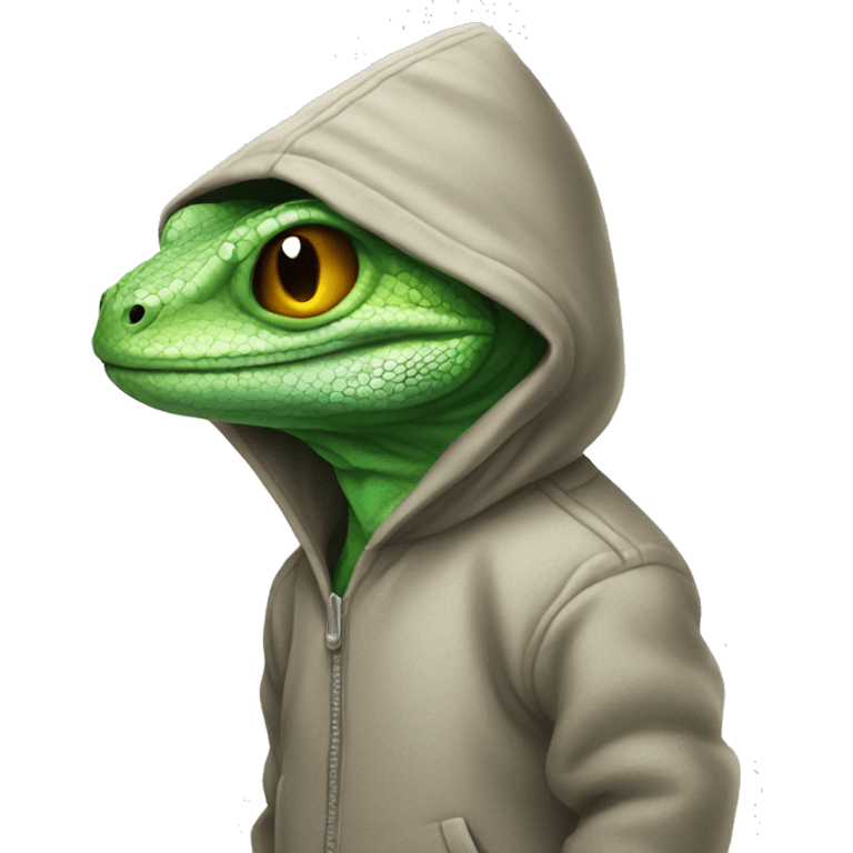 Lizard with a hoodie on emoji