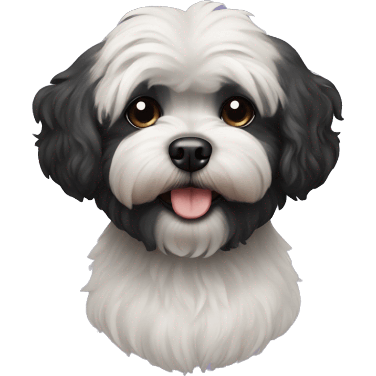 Black shihpoo dog emoji