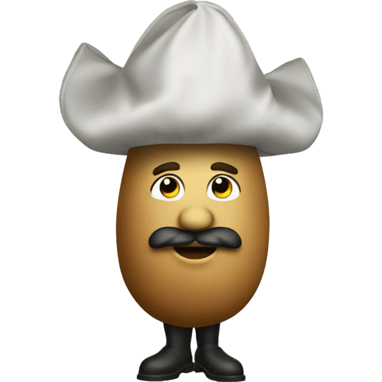 a potato dressed as a general emoji