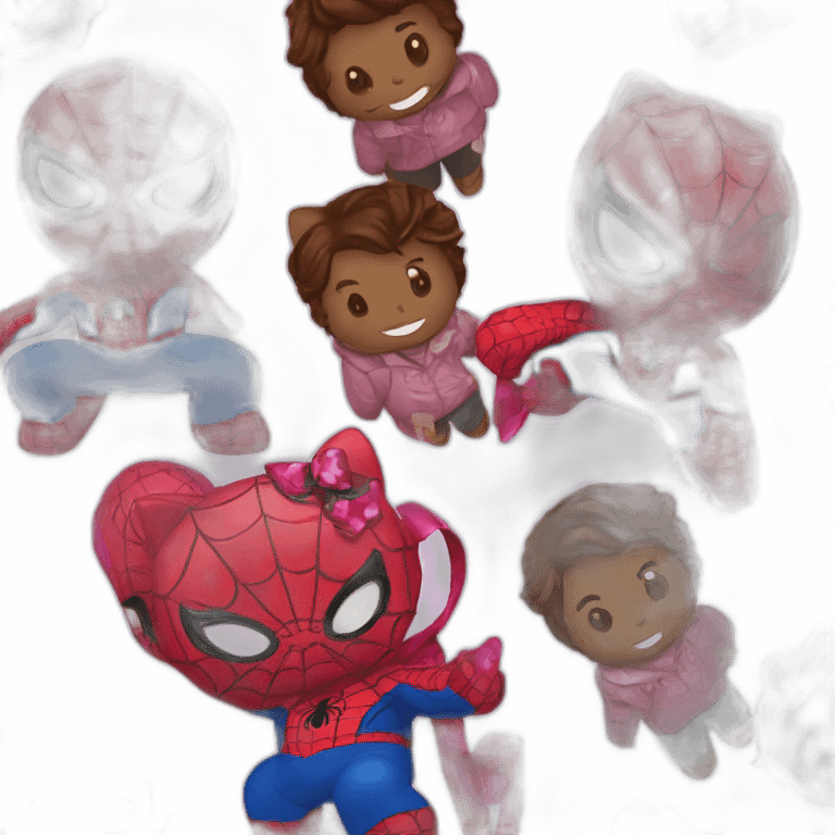 As Spider-Man hello Kitty emoji