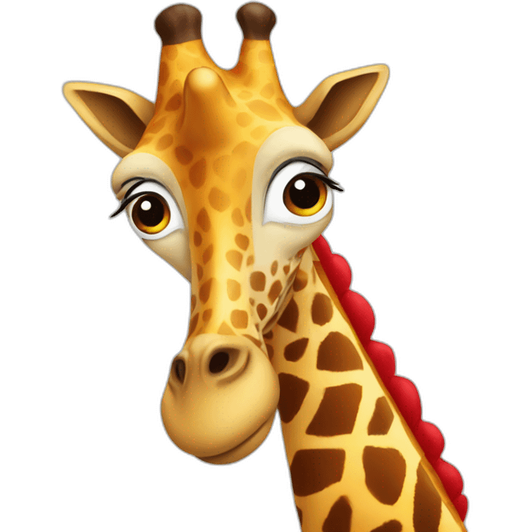 jiraffe with a  red beanie  emoji