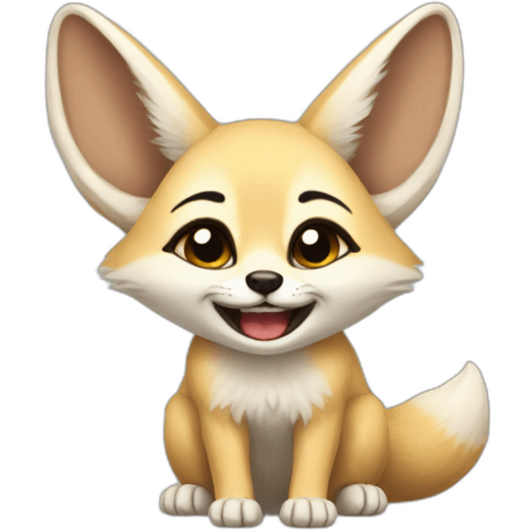 happy crying fennec emoji