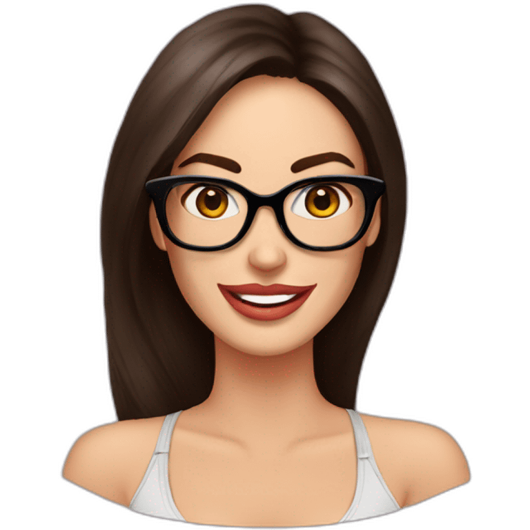 Megan Fox sonriente con lentes y un bebé emoji