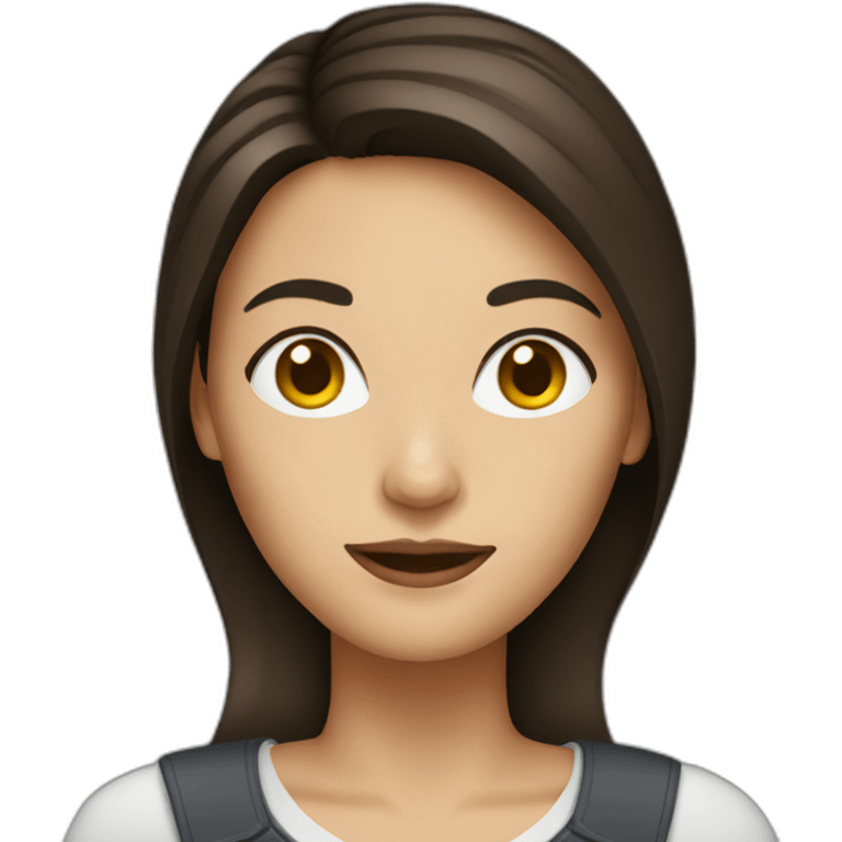 brunette woman using computer emoji