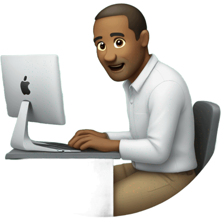 man working with a mac lap emoji