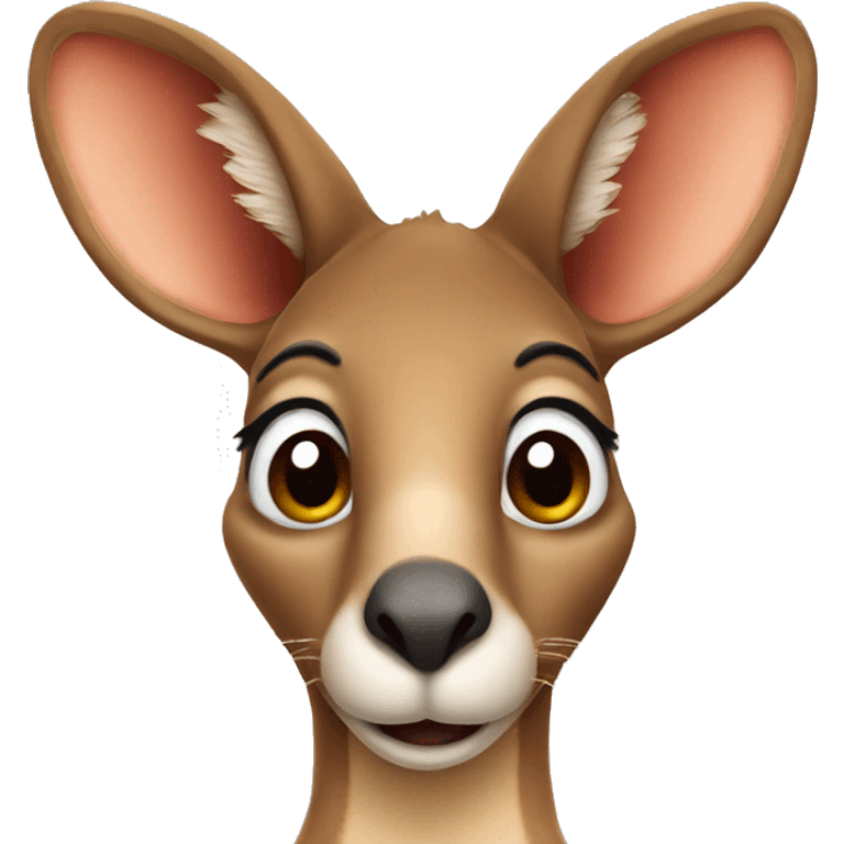 Cute kangaroo face emoji