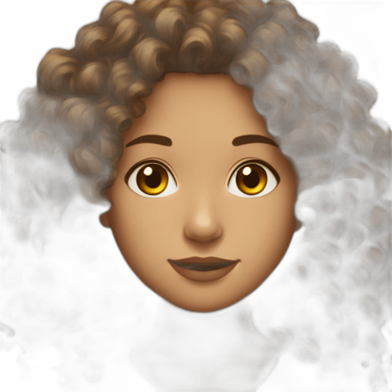 upaet brunette curly hair emoji