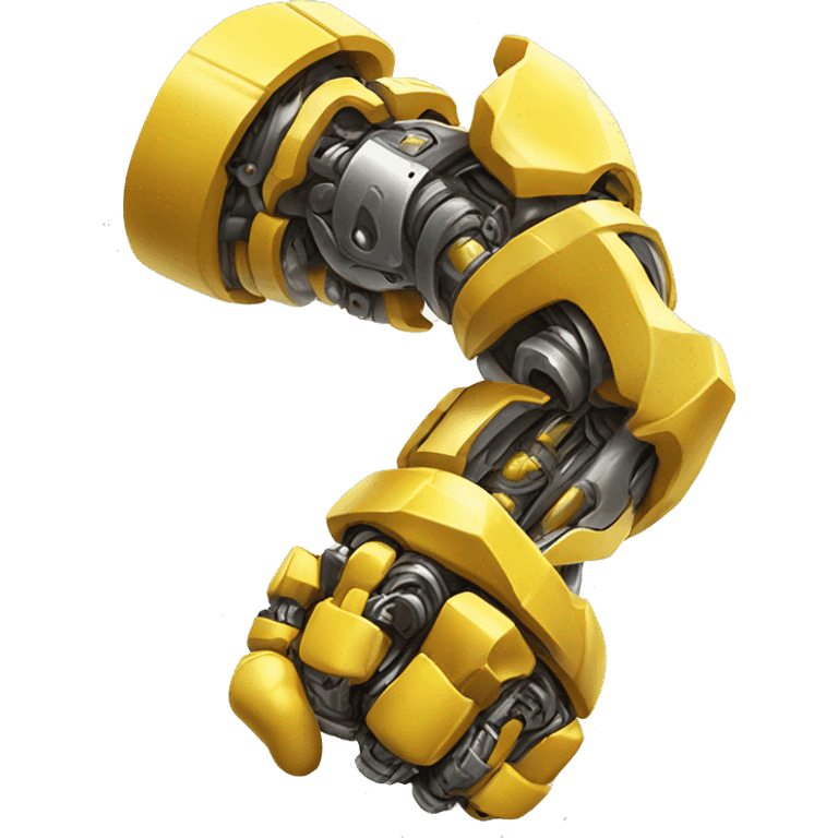 Flexing yellow mechanical cyborg bicep and arm emoji