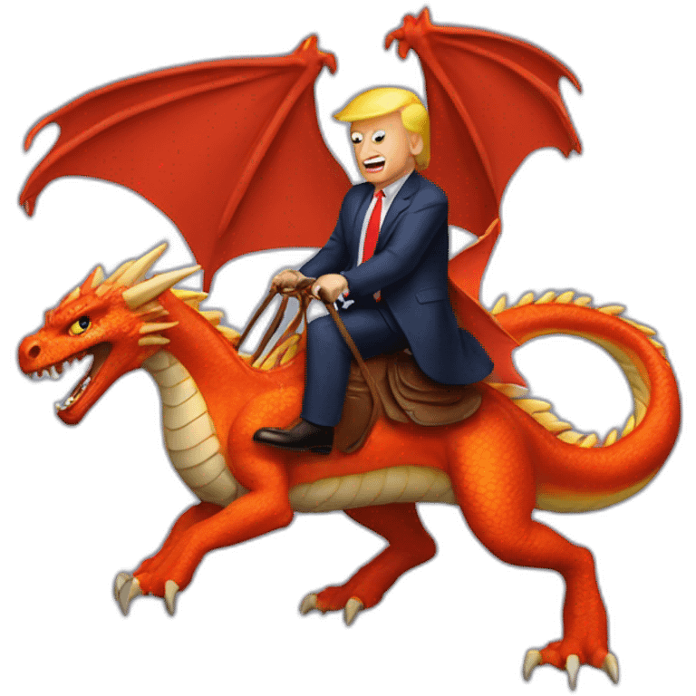 trump riding a dragon emoji