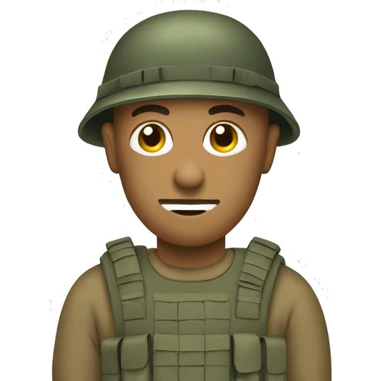 a soldier that is doing video editing on a mac emoji