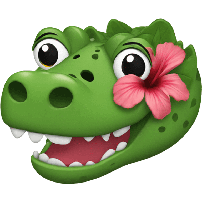 crocs with a hibiscus jibit emoji