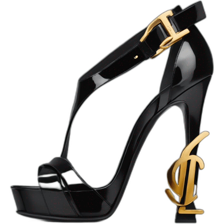 Ysl sandal tribute black patent emoji