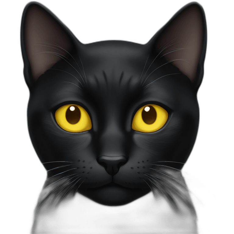 Black cat with yellow eye emoji