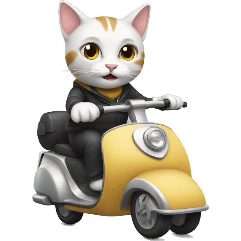 Cat riding a scooter  emoji