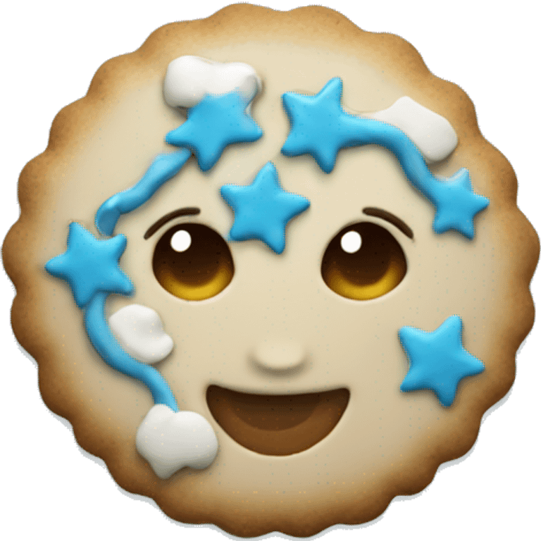 Christmas cookie with blue emoji