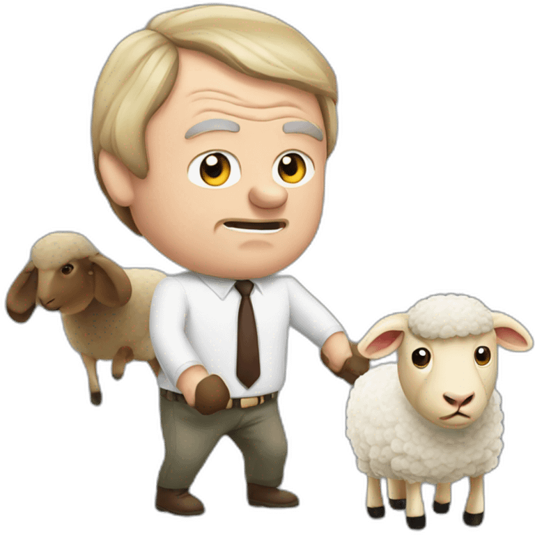 John Prescott fighting a sheep emoji