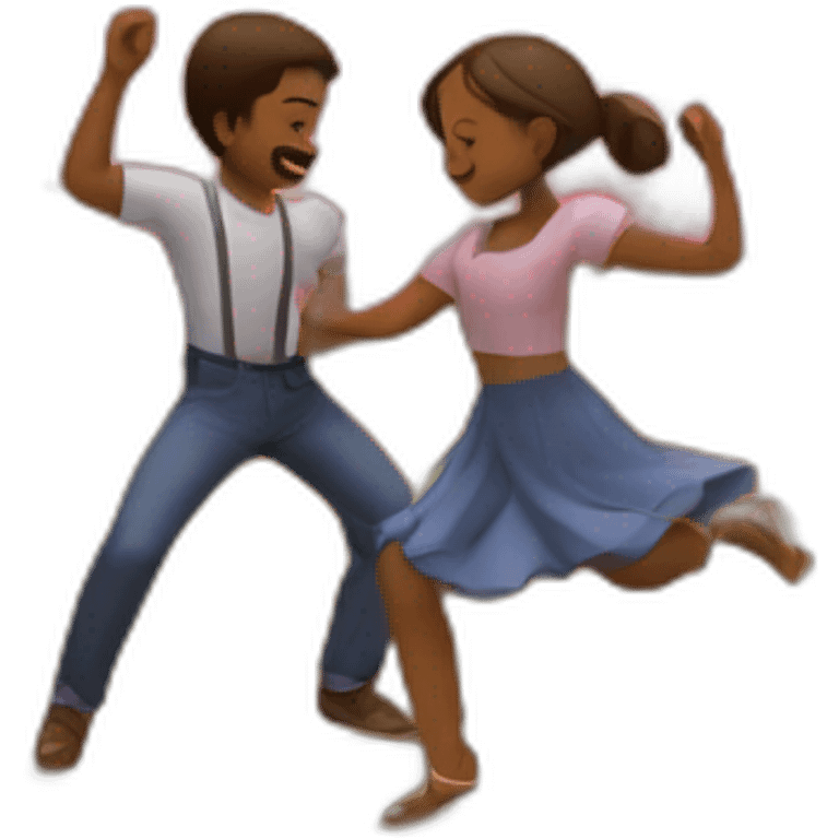 Boy and girl dancing in a rose field emoji