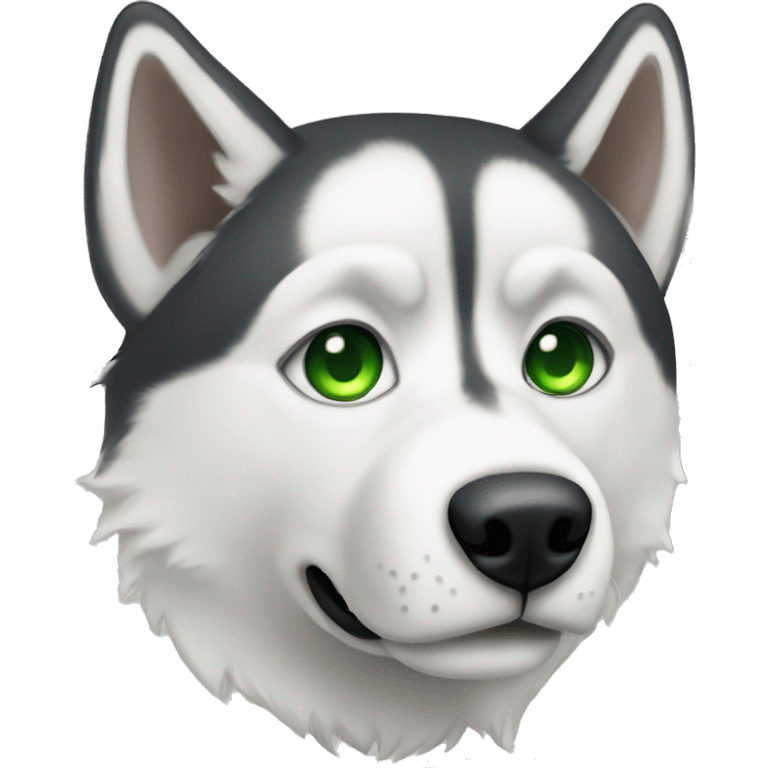 Husky with one brown eye and one green eye emoji