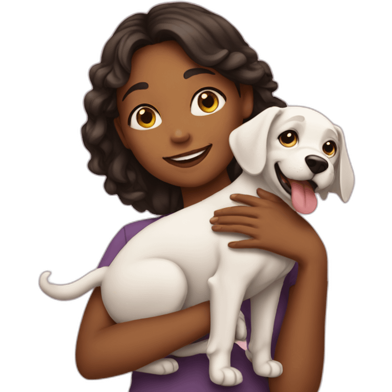 girl with dog love emoji