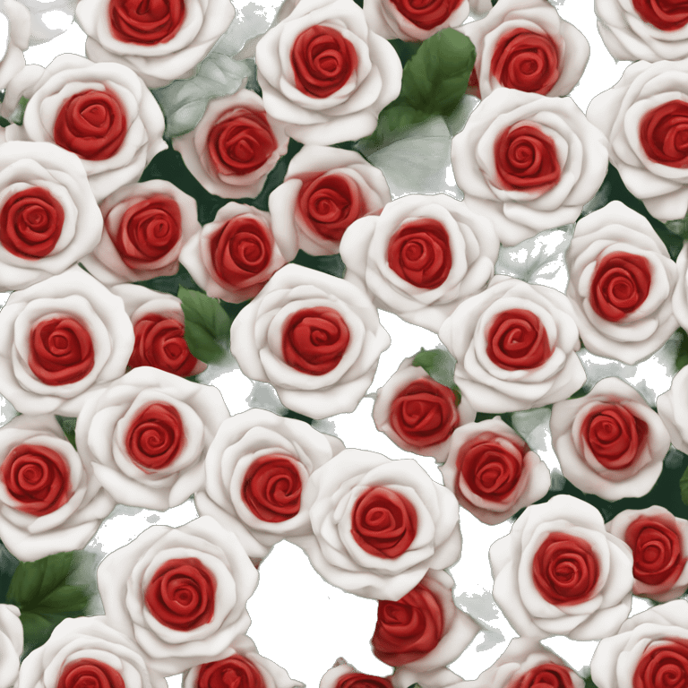 Roses with white and red  emoji