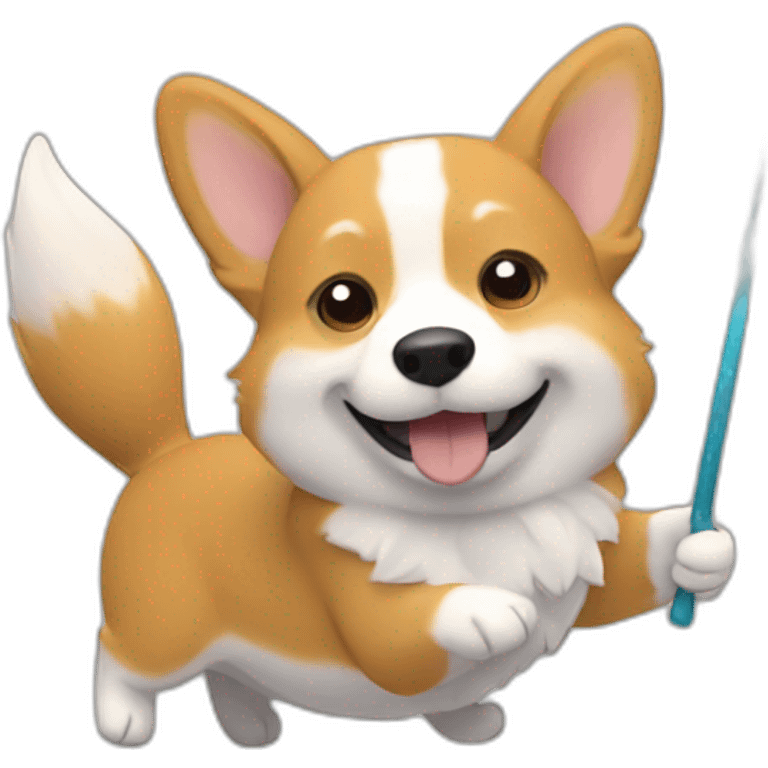 corgi wand hug emoji