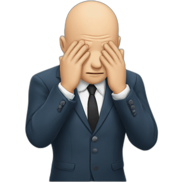  Bald facepalm in a suit emoji