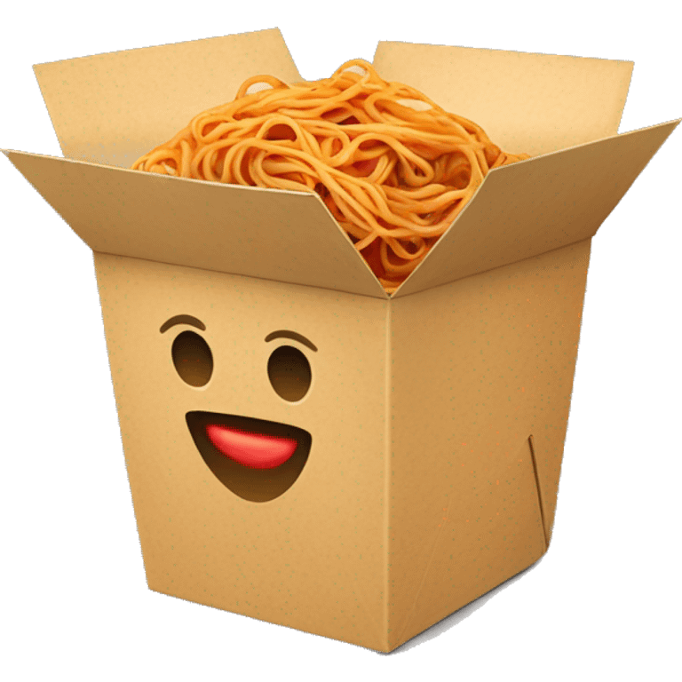 Chinese food takeout box with spaghetti inside emoji