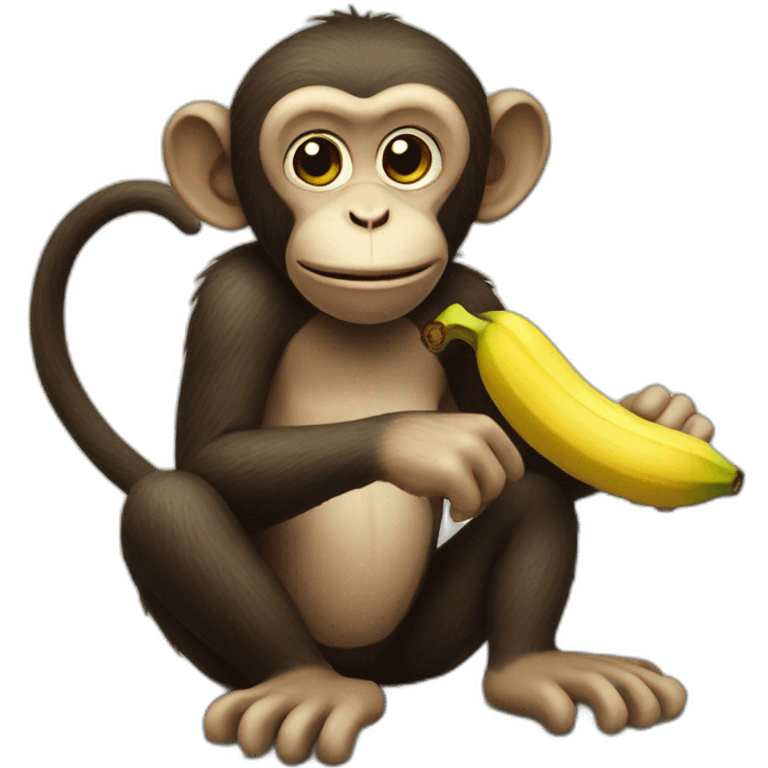 Monkey eating a banana emoji