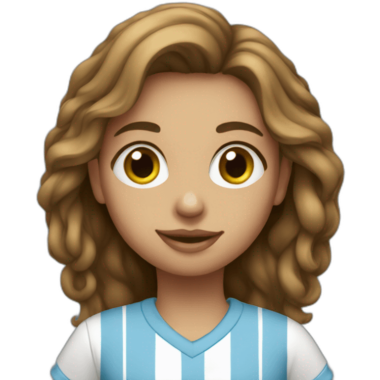 a girl wearing argentina t-shirt emoji